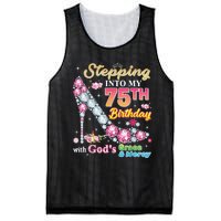 Stepping Into My 75th Birthday With God's Grace And Mercy Mesh Reversible Basketball Jersey Tank