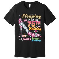 Stepping Into My 75th Birthday With God's Grace And Mercy Premium T-Shirt