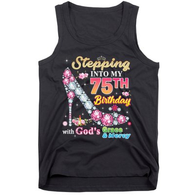 Stepping Into My 75th Birthday With God's Grace And Mercy Tank Top