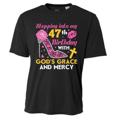 Stepping Into My 47th Birthday With God's Graces Mercy Cooling Performance Crew T-Shirt