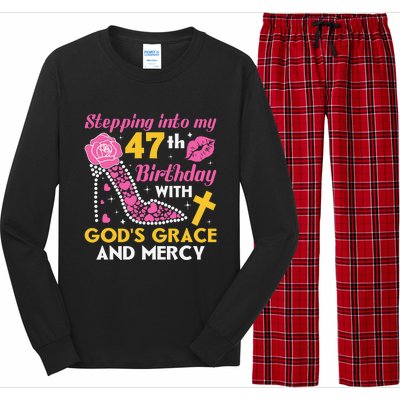 Stepping Into My 47th Birthday With God's Graces Mercy Long Sleeve Pajama Set