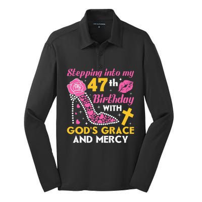 Stepping Into My 47th Birthday With God's Graces Mercy Silk Touch Performance Long Sleeve Polo