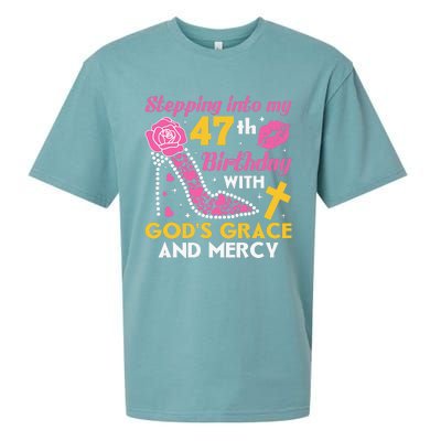 Stepping Into My 47th Birthday With God's Graces Mercy Sueded Cloud Jersey T-Shirt