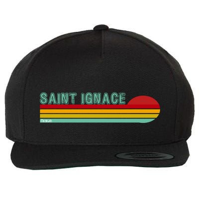 Saint Ignace Michigan Wool Snapback Cap