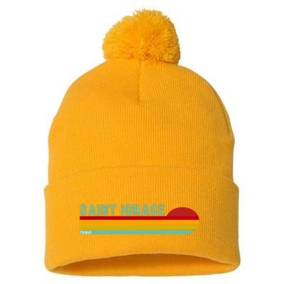 Saint Ignace Michigan Pom Pom 12in Knit Beanie