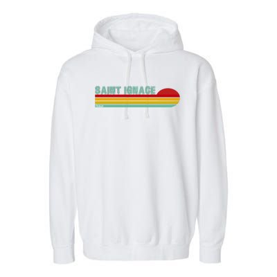 Saint Ignace Michigan Garment-Dyed Fleece Hoodie