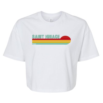 Saint Ignace Michigan Bella+Canvas Jersey Crop Tee