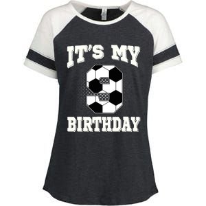 Soccer ItS My 9th Birthday 9 Years Old Boy Girl Enza Ladies Jersey Colorblock Tee