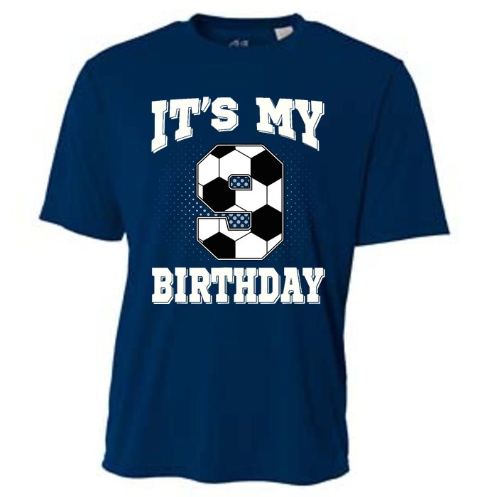 Soccer ItS My 9th Birthday 9 Years Old Boy Girl Cooling Performance Crew T-Shirt