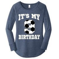 Soccer ItS My 9th Birthday 9 Years Old Boy Girl Women's Perfect Tri Tunic Long Sleeve Shirt