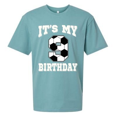 Soccer ItS My 9th Birthday 9 Years Old Boy Girl Sueded Cloud Jersey T-Shirt