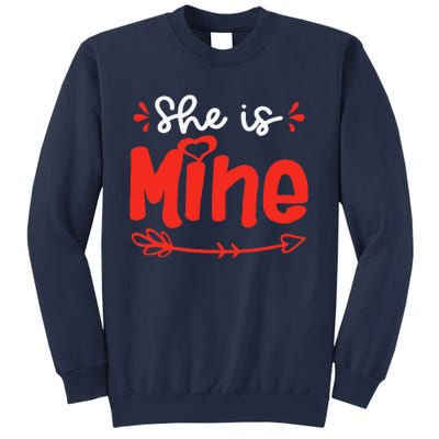 She Is Mine He Is Mine Set Matching Couples Valentine's Day Sweatshirt