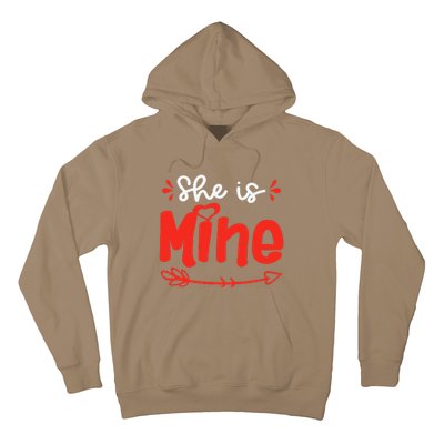 She Is Mine He Is Mine Set Matching Couples Valentine's Day Hoodie