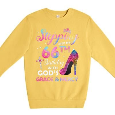 Stepping Into My 66th Birthday Gift Women 66 Years Old Pumps Premium Crewneck Sweatshirt