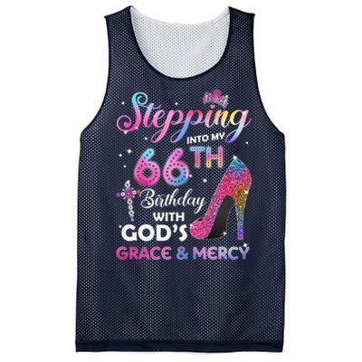 Stepping Into My 66th Birthday Gift Women 66 Years Old Pumps Mesh Reversible Basketball Jersey Tank