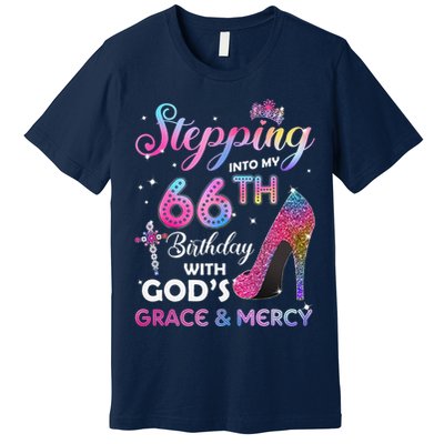 Stepping Into My 66th Birthday Gift Women 66 Years Old Pumps Premium T-Shirt