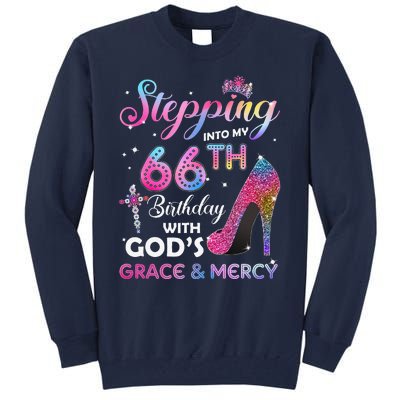 Stepping Into My 66th Birthday Gift Women 66 Years Old Pumps Tall Sweatshirt