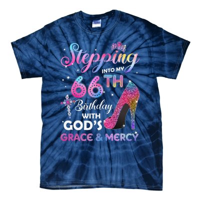 Stepping Into My 66th Birthday Gift Women 66 Years Old Pumps Tie-Dye T-Shirt