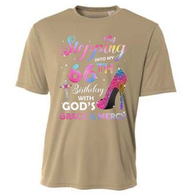 Stepping Into My 66th Birthday Gift Women 66 Years Old Pumps Cooling Performance Crew T-Shirt