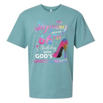 Stepping Into My 66th Birthday Gift Women 66 Years Old Pumps Sueded Cloud Jersey T-Shirt