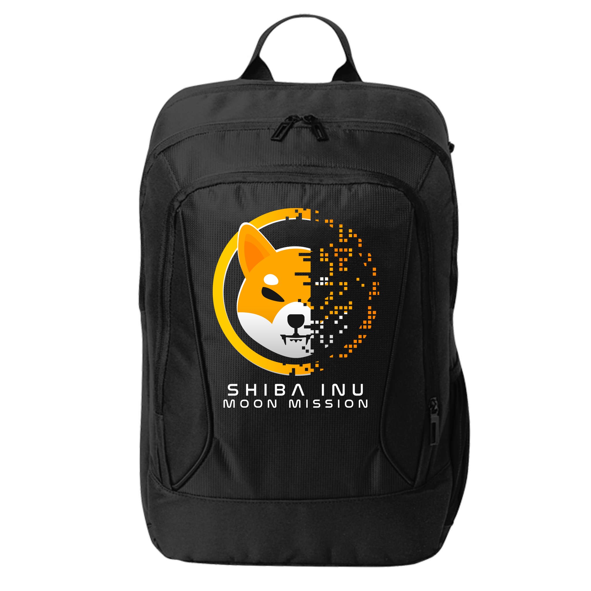 Shiba Inu Moon Mission DOGE Coin Cryptocurrency City Backpack