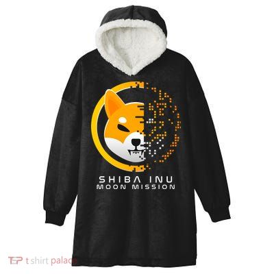 Shiba Inu Moon Mission DOGE Coin Cryptocurrency Hooded Wearable Blanket