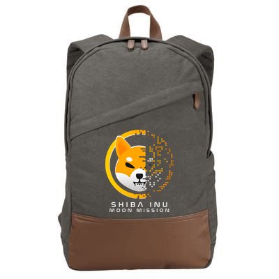 Shiba Inu Moon Mission DOGE Coin Cryptocurrency Cotton Canvas Backpack