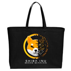 Shiba Inu Moon Mission DOGE Coin Cryptocurrency Cotton Canvas Jumbo Tote