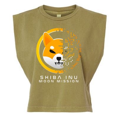 Shiba Inu Moon Mission DOGE Coin Cryptocurrency Garment-Dyed Women's Muscle Tee
