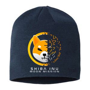 Shiba Inu Moon Mission DOGE Coin Cryptocurrency Sustainable Beanie