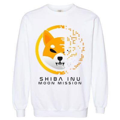 Shiba Inu Moon Mission DOGE Coin Cryptocurrency Garment-Dyed Sweatshirt