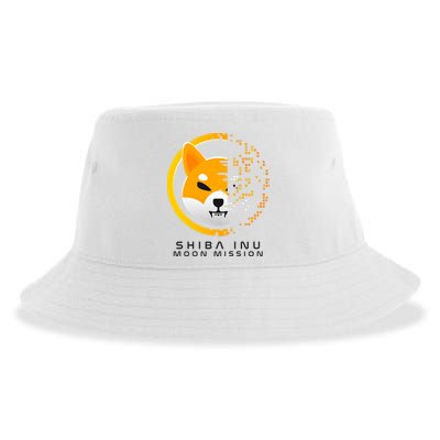 Shiba Inu Moon Mission DOGE Coin Cryptocurrency Sustainable Bucket Hat