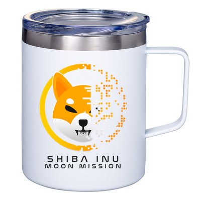 Shiba Inu Moon Mission DOGE Coin Cryptocurrency 12oz Stainless Steel Coffee Mug