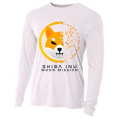 Shiba Inu Moon Mission DOGE Coin Cryptocurrency Cooling Performance Long Sleeve Crew