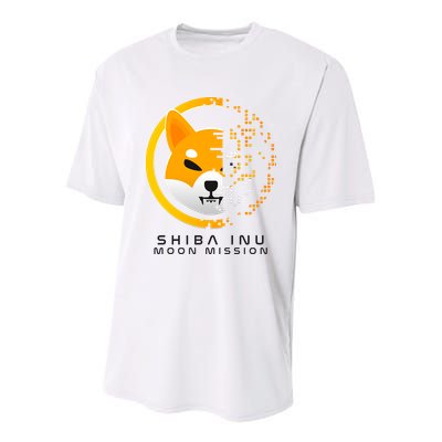 Shiba Inu Moon Mission DOGE Coin Cryptocurrency Youth Performance Sprint T-Shirt