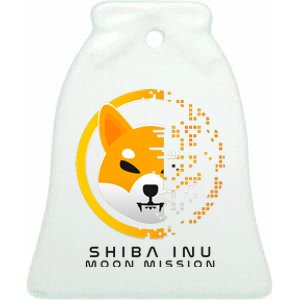 Shiba Inu Moon Mission DOGE Coin Cryptocurrency Ceramic Bell Ornament