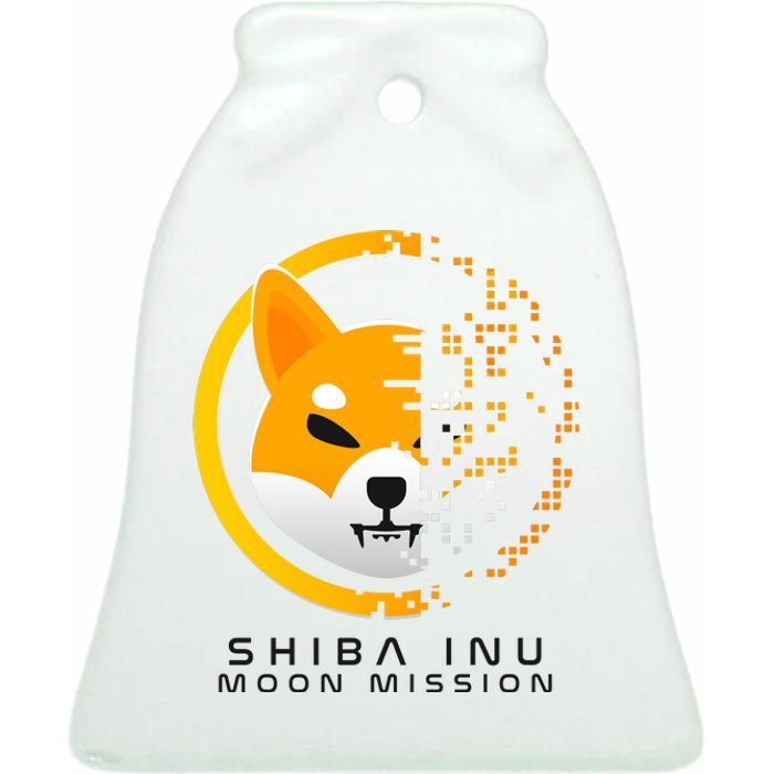 Shiba Inu Moon Mission DOGE Coin Cryptocurrency Ceramic Bell Ornament