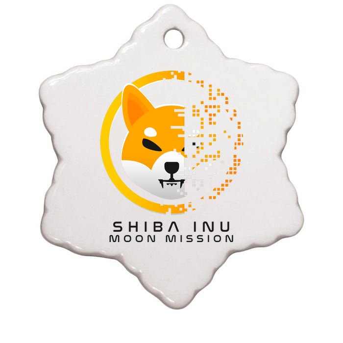 Shiba Inu Moon Mission DOGE Coin Cryptocurrency Ceramic Star Ornament