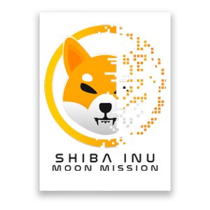 Shiba Inu Moon Mission DOGE Coin Cryptocurrency Poster