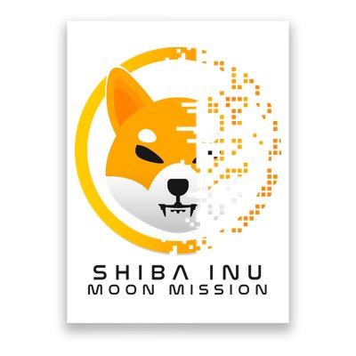 Shiba Inu Moon Mission DOGE Coin Cryptocurrency Poster