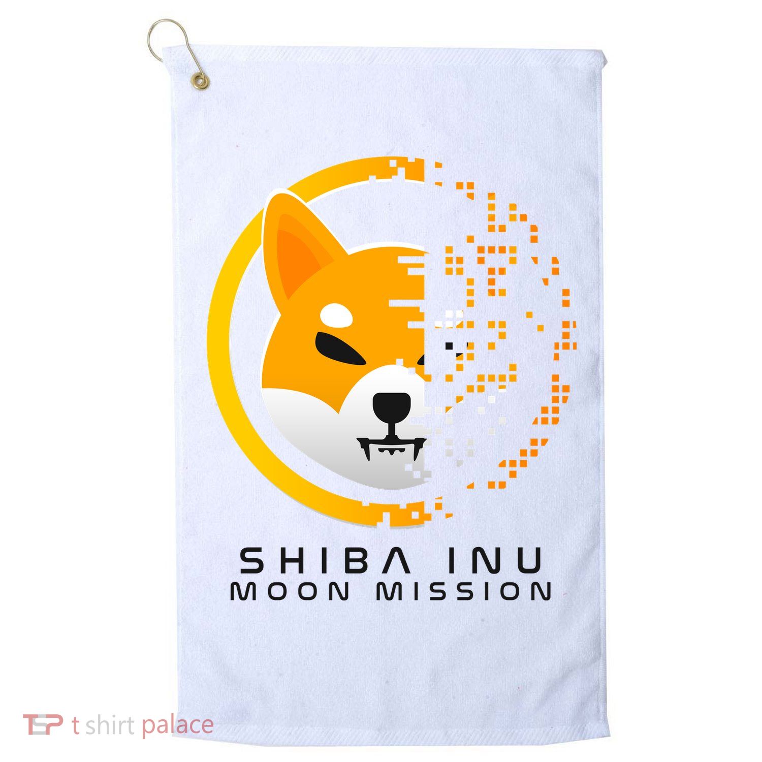 Shiba Inu Moon Mission DOGE Coin Cryptocurrency Golf Towel