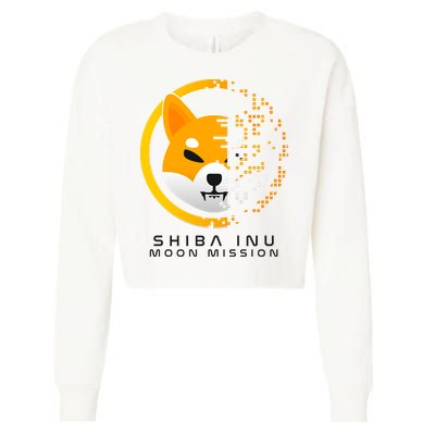 Shiba Inu Moon Mission DOGE Coin Cryptocurrency Cropped Pullover Crew