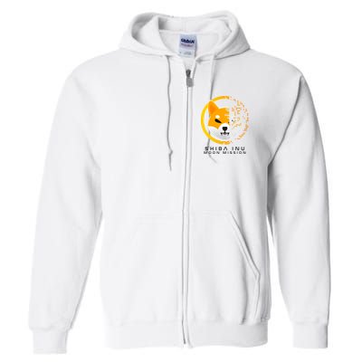 Shiba Inu Moon Mission DOGE Coin Cryptocurrency Full Zip Hoodie