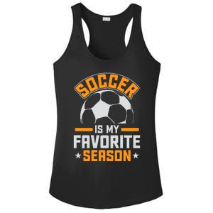 Soccer Is My Favorite Season Graphic Ladies PosiCharge Competitor Racerback Tank