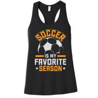 Soccer Is My Favorite Season Graphic Women's Racerback Tank