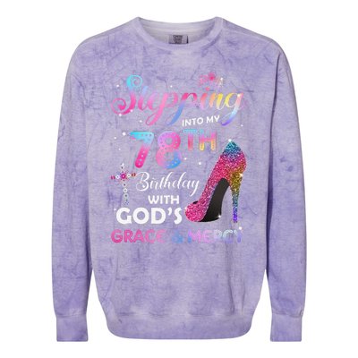 Stepping Into My 78th Birthday Gift Women 78 Years Old Pumps Colorblast Crewneck Sweatshirt