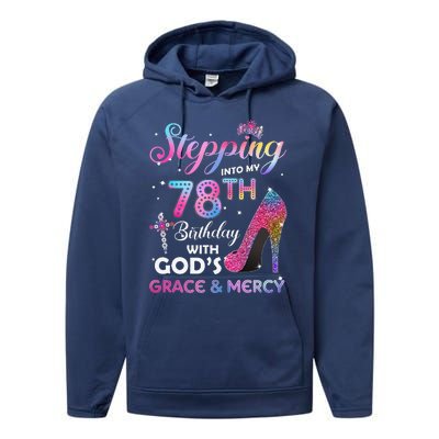 Stepping Into My 78th Birthday Gift Women 78 Years Old Pumps Performance Fleece Hoodie