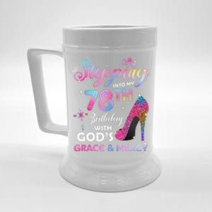 Stepping Into My 78th Birthday Gift Women 78 Years Old Pumps Beer Stein