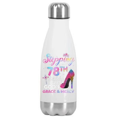 Stepping Into My 78th Birthday Gift Women 78 Years Old Pumps Stainless Steel Insulated Water Bottle