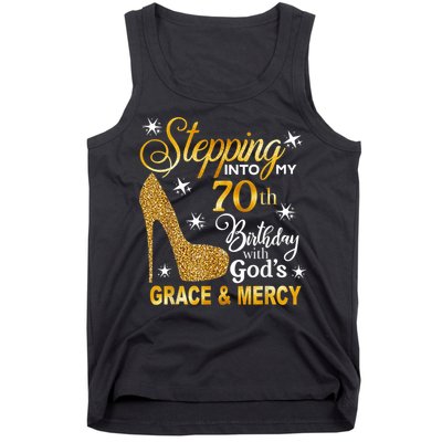 Stepping into my 70th birthday with God's grace & Mercy Tank Top